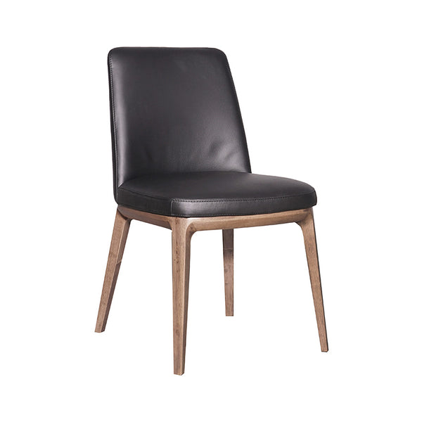 Juno : Dining Chair Natural / Black Leather