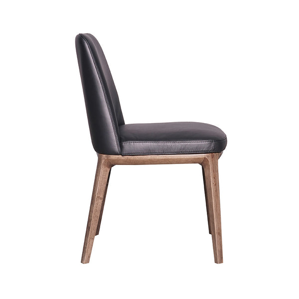 Juno : Dining Chair Natural / Black Leather