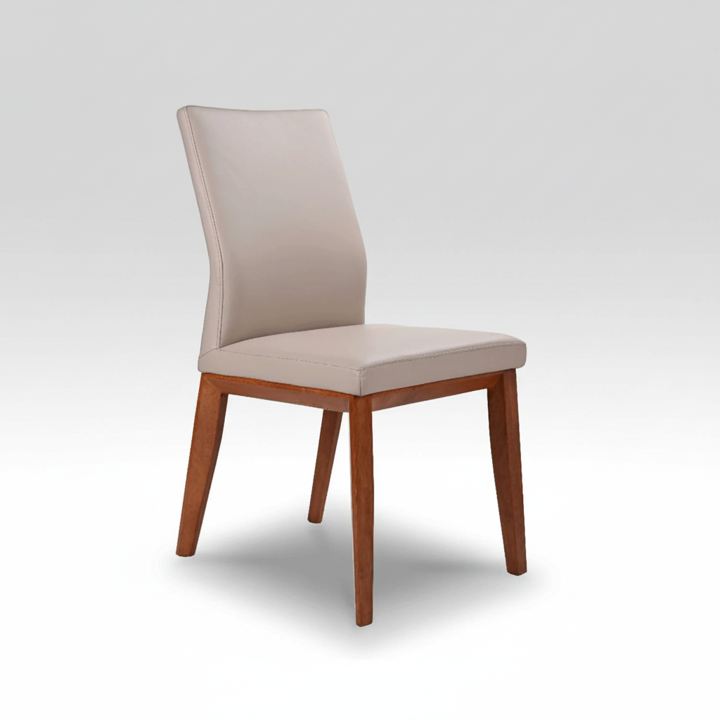 Kobe : Leather Dining Chair Blackwood Frame Light Mocha Leather