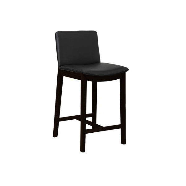 Koda : Bar Stool Black Leather Black Frame