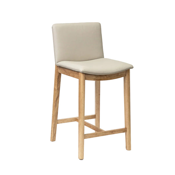 Koda : Bar Stool Wheat Leather Oak Frame