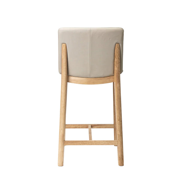 Koda : Bar Stool Wheat Leather Oak Frame