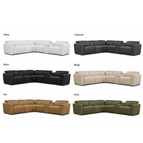 Kove: Modular Corner Sofa Electric Recliner in Leather