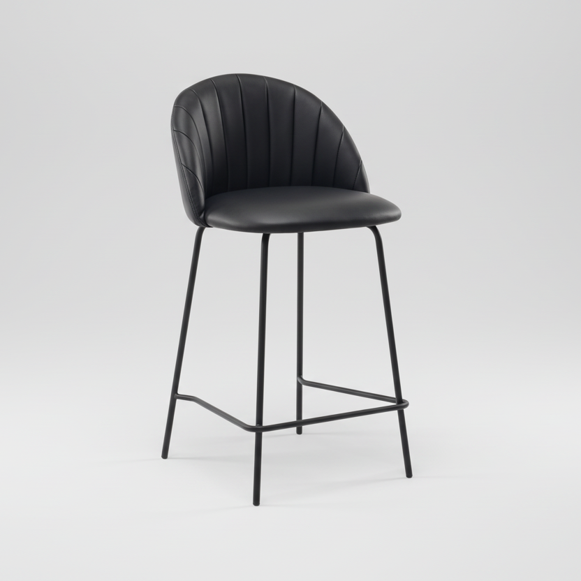 Kudu : Bar Stool Black Pu