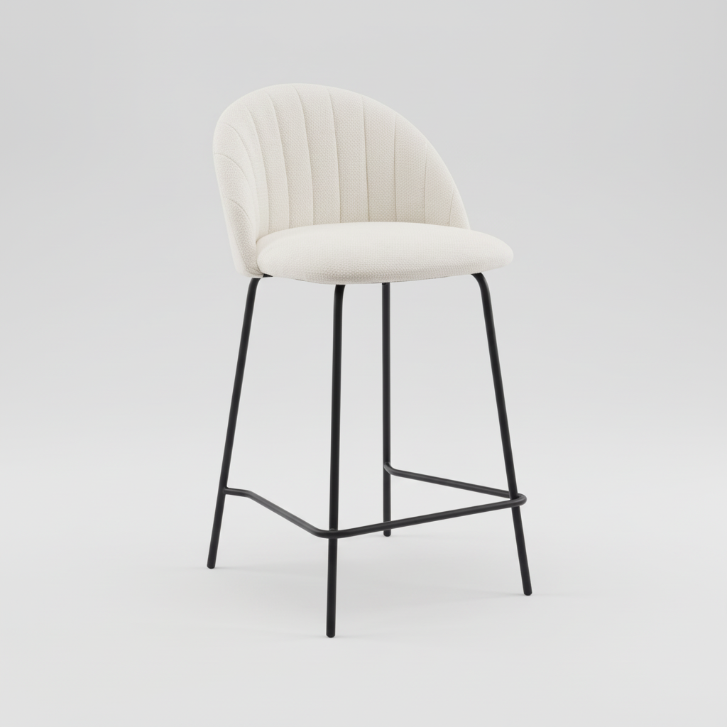 Kudu : Bar Stool Ivory Fabric