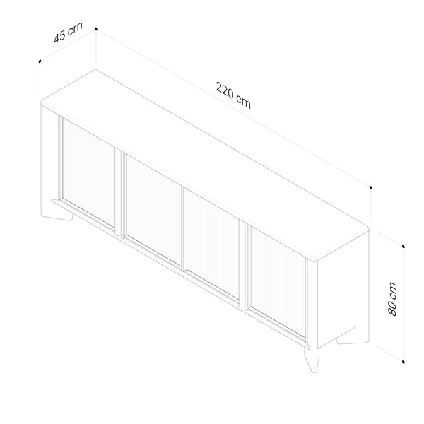 Penny : Buffet Cabinet 2.2m Crema Oak Timber