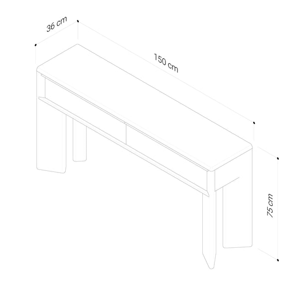 Penny : Console Table Crema Oak Timber 1.5m