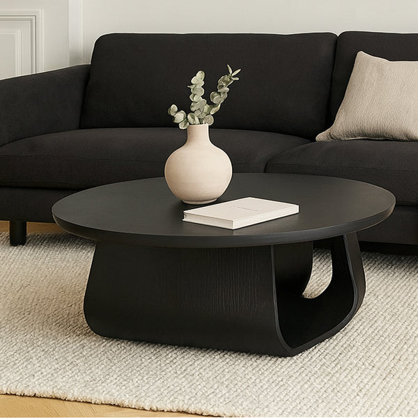 Lambert : Round Coffee Table Black Oak