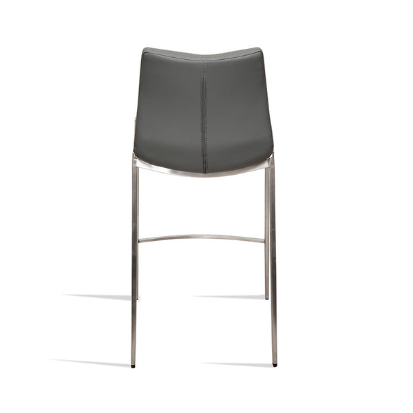 Lennox : Bar Stool Stainless Steel / Grey Seat