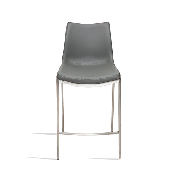 Lennox : Bar Stool Stainless Steel / Grey Seat