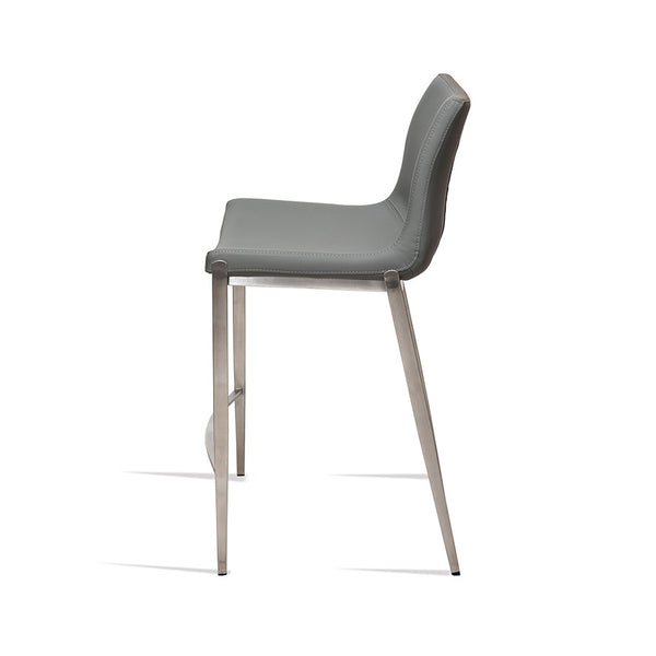 Lennox : Bar Stool Stainless Steel / Grey Seat