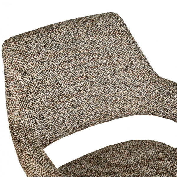 Leto Swivel Dining Chair Natural Oak Timber Legs and Clay Tweed Fabric Zoom