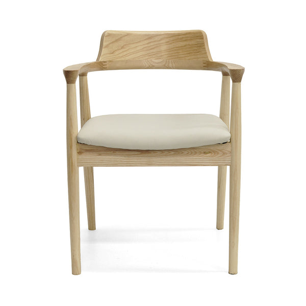 Luma : Dining Chair Natural Ash Frame with Taupe Pu Seat