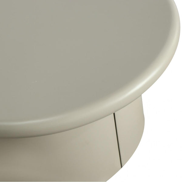Macao Desk Matte Creamy Latte Modern Drawer Curved Shape Zoom