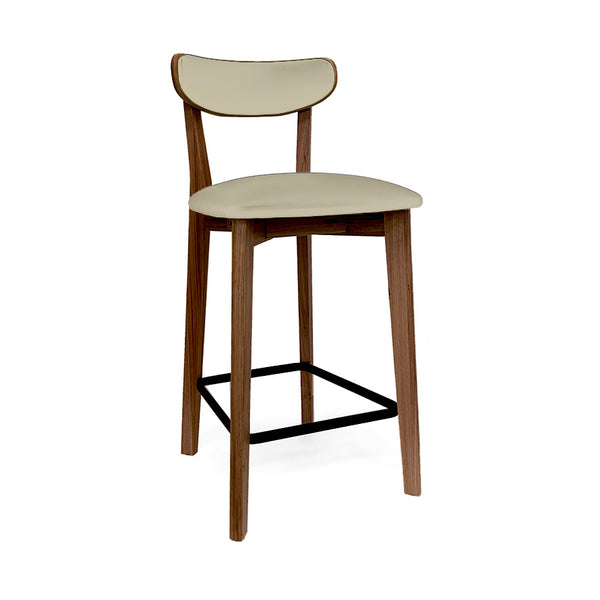 Metro : Bar Stool Taupe PU Seat