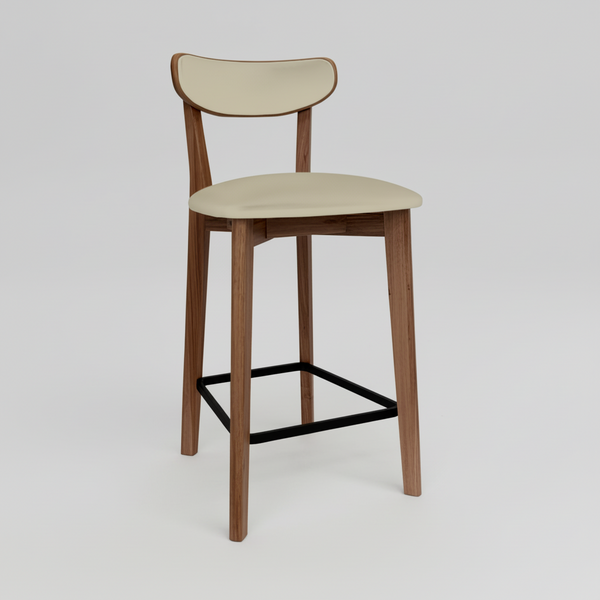 Metro : Bar Stool Taupe PU Seat