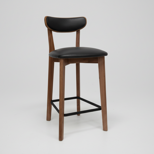 Metro : Bar Stool Black PU Seat