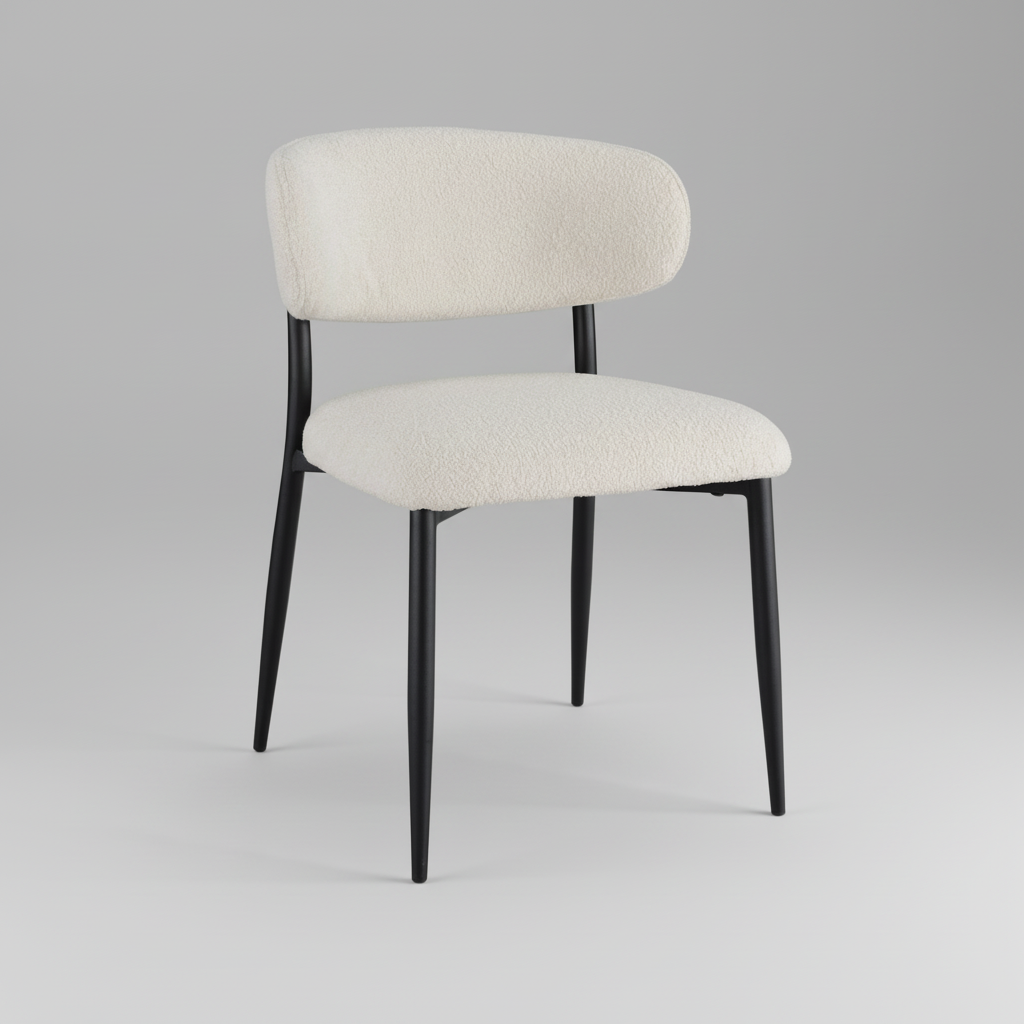 Milan: Dining Chair Off White Fabric