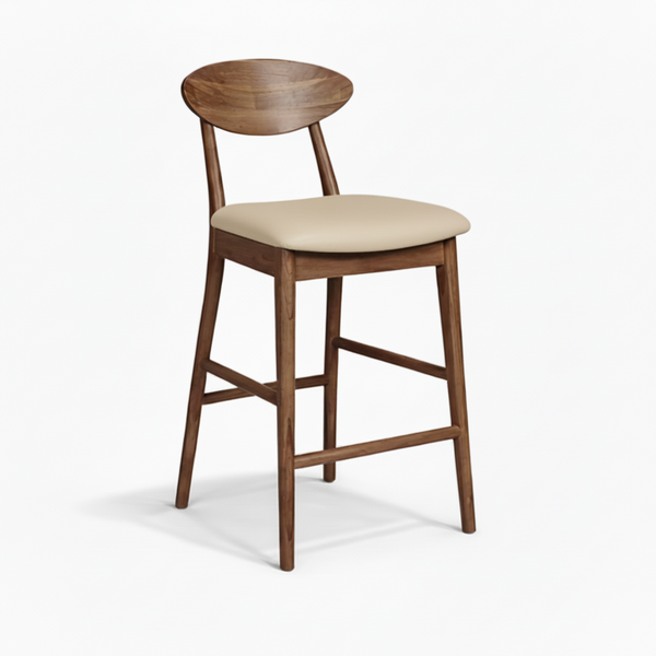 Moon : Bar Stool Light Walnut Wood