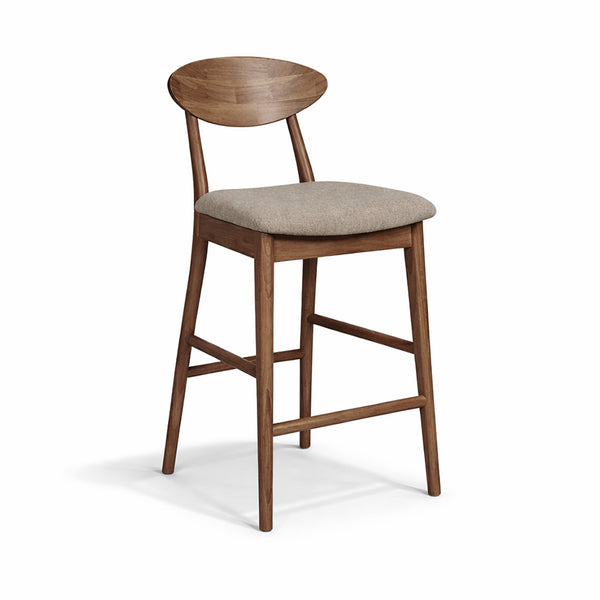 Moon : Bar Stool Light Walnut Wood