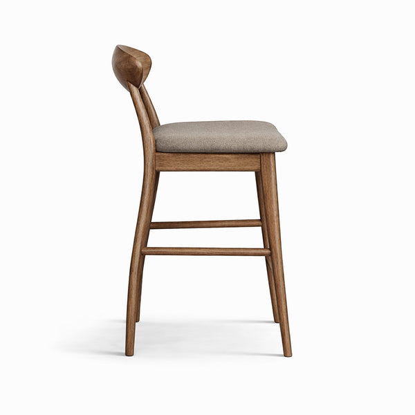 Moon : Bar Stool Light Walnut Wood
