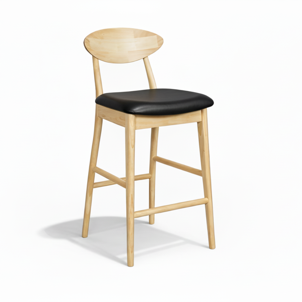 Moon : Bar Stool Natural Wood