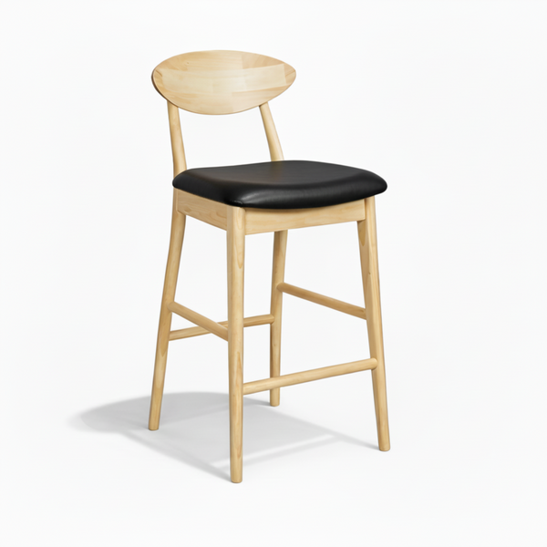 Moon : Bar Stool Natural Wood