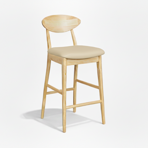 Moon : Bar Stool Natural Wood
