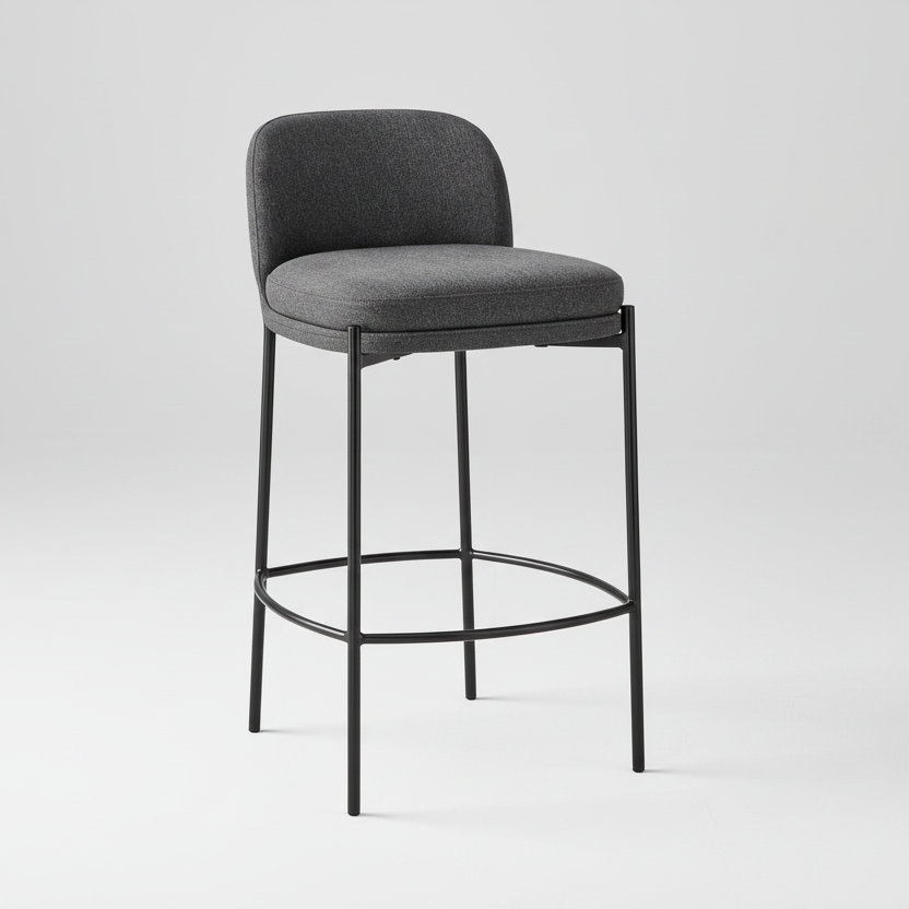 Moritz : Bar Stool Charcoal Fabric