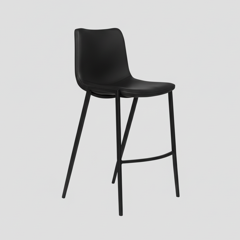 Nadia : Bar Stool Black Frame Black Seat