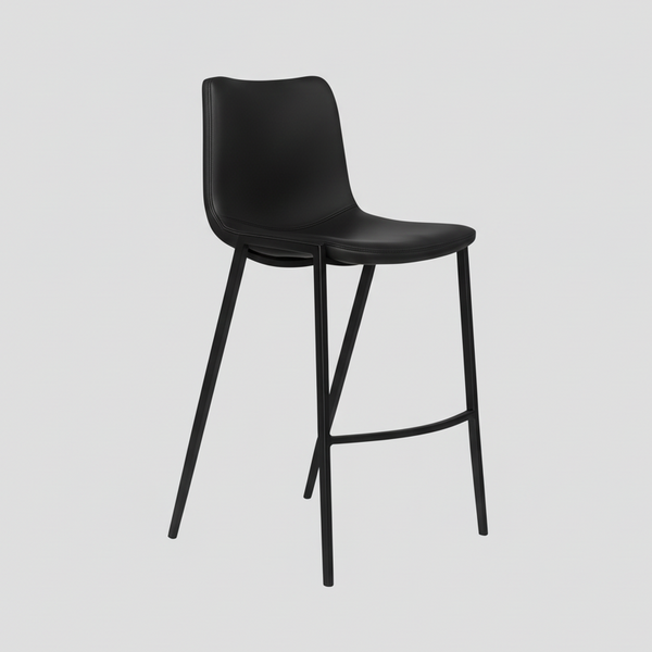 Nadia : Bar Stool Black Frame Black Seat