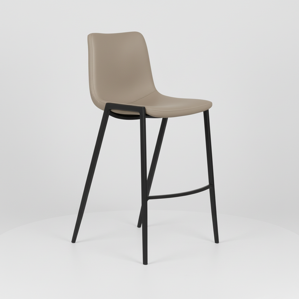 Nadia : Bar Stool Black Frame Taupe Seat