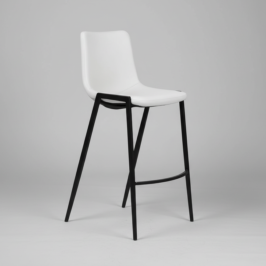 Nadia : Bar Stool Black Frame White Seat