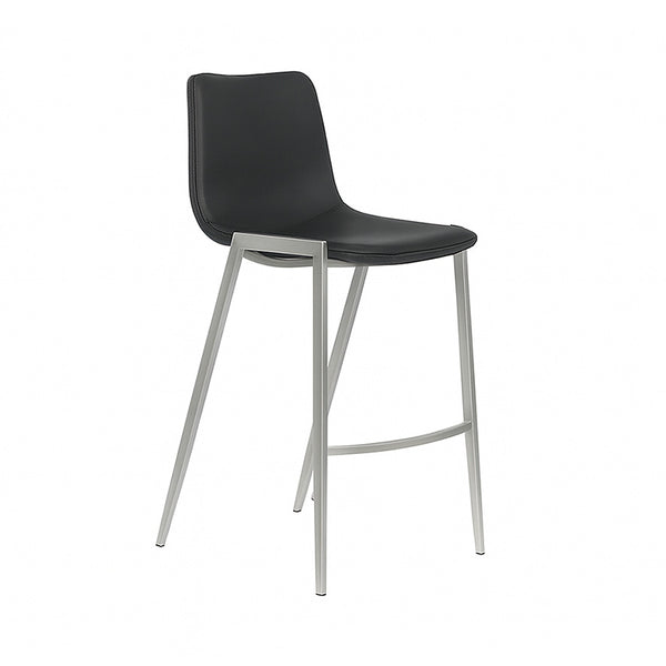 Nadia : Bar Stool Stainless Steel frame Black Seat