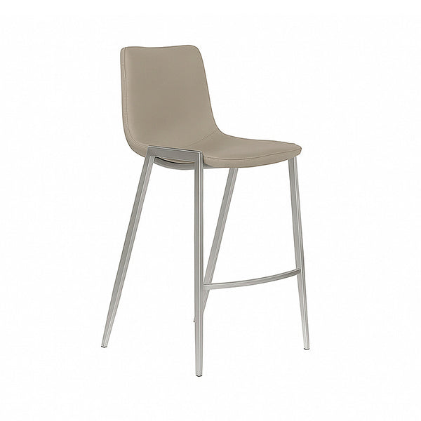 Nadia : Bar Stool Stainless Steel frame Taupe Seat