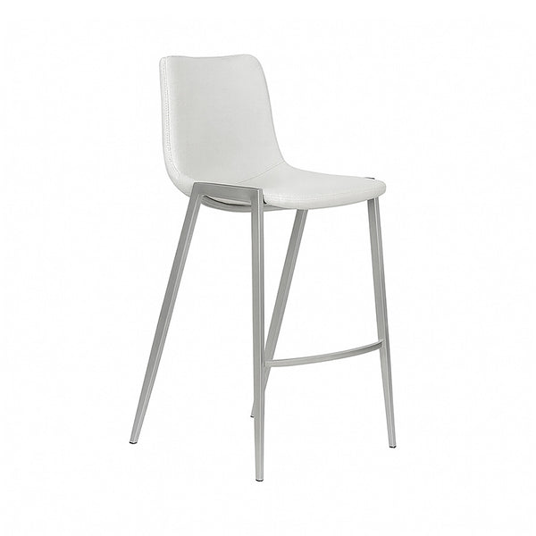 Nadia : Bar Stool Stainless Steel frame White Seat