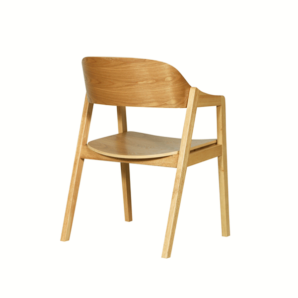 Norway : Dining Chair Solid Seat Light Walnut