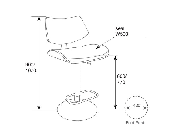 Norma : Bar Stool White