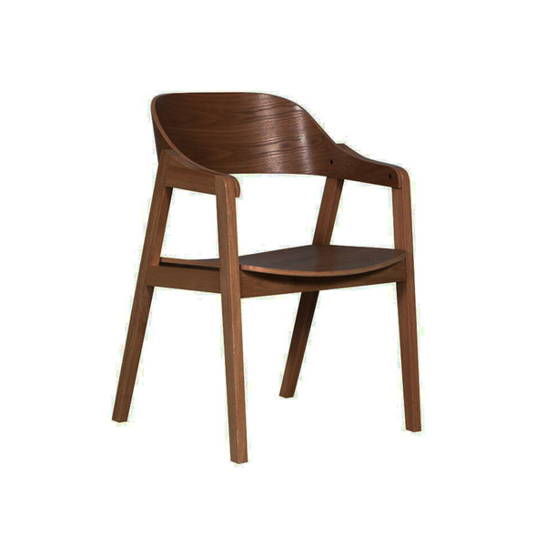 Norway : Dining Chair Solid Seat Light Walnut