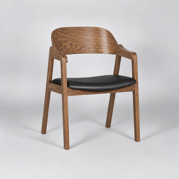 Norway : Dining Chair Upholstered Seat Light Walnut