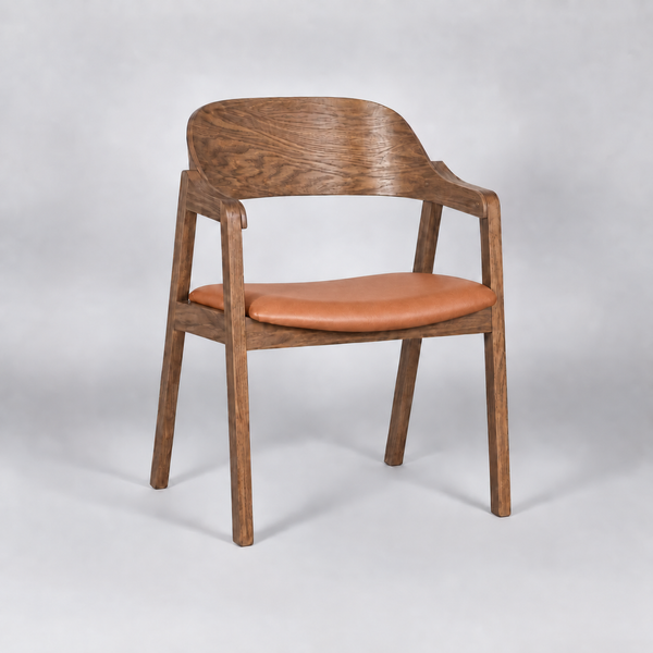 Norway : Dining Chair Upholstered Seat Light Walnut