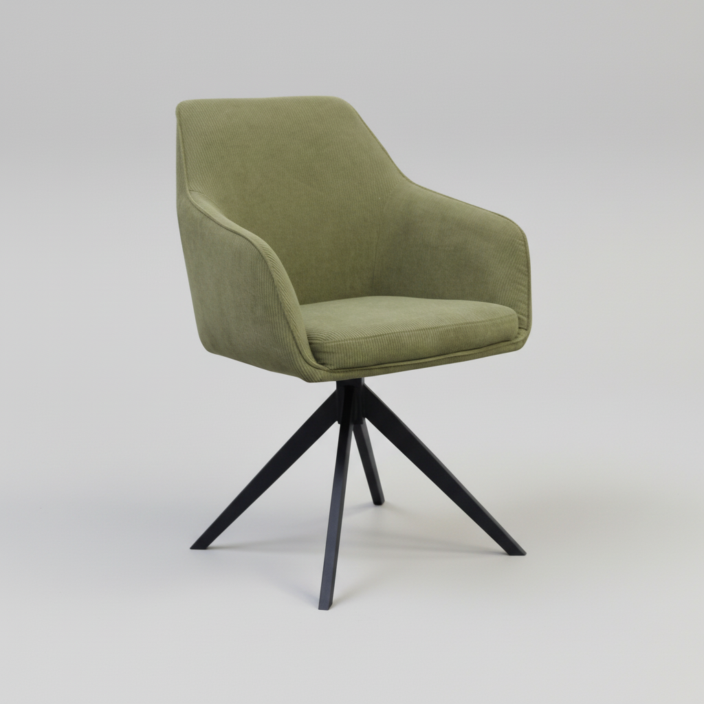 Oscar : Swivel Dining Chair Olive Fabric