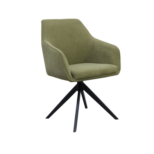 Oscar : Swivel Dining Chair Olive Fabric