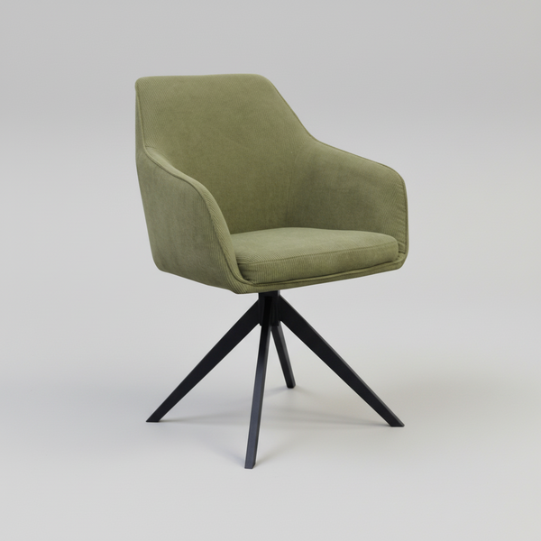 Oscar : Swivel Dining Chair Olive Fabric