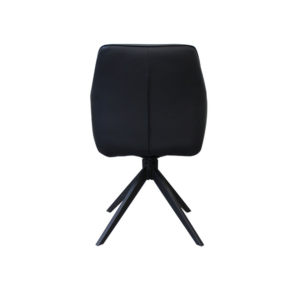 Oscar : Swivel Dining Chair Black Eco-Leather