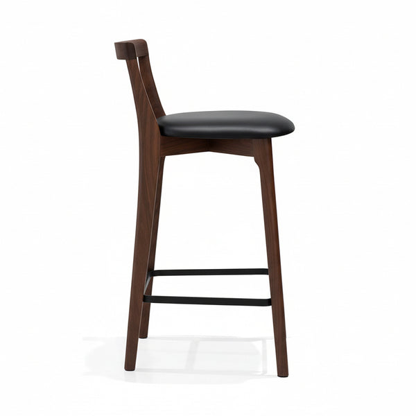 Oslo : Bar Stool Blackwood Black PU Seat