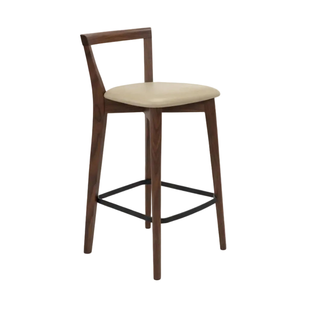 Oslo : Bar Stool Blackwood Taupe PU Seat