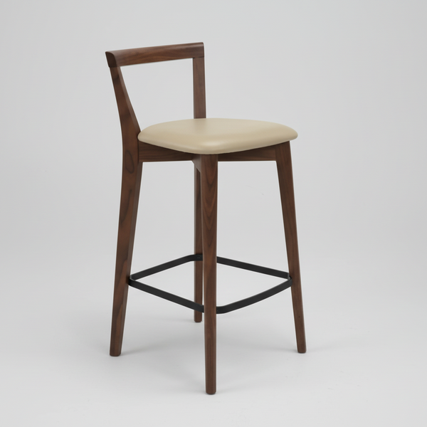 Oslo : Bar Stool Blackwood Taupe PU Seat