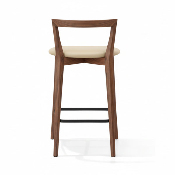 Oslo : Bar Stool Blackwood Taupe PU Seat