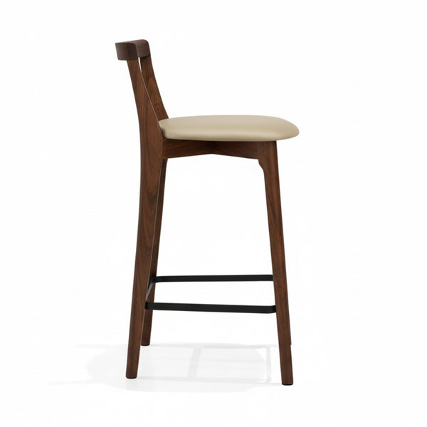 Oslo : Bar Stool Blackwood Taupe PU Seat